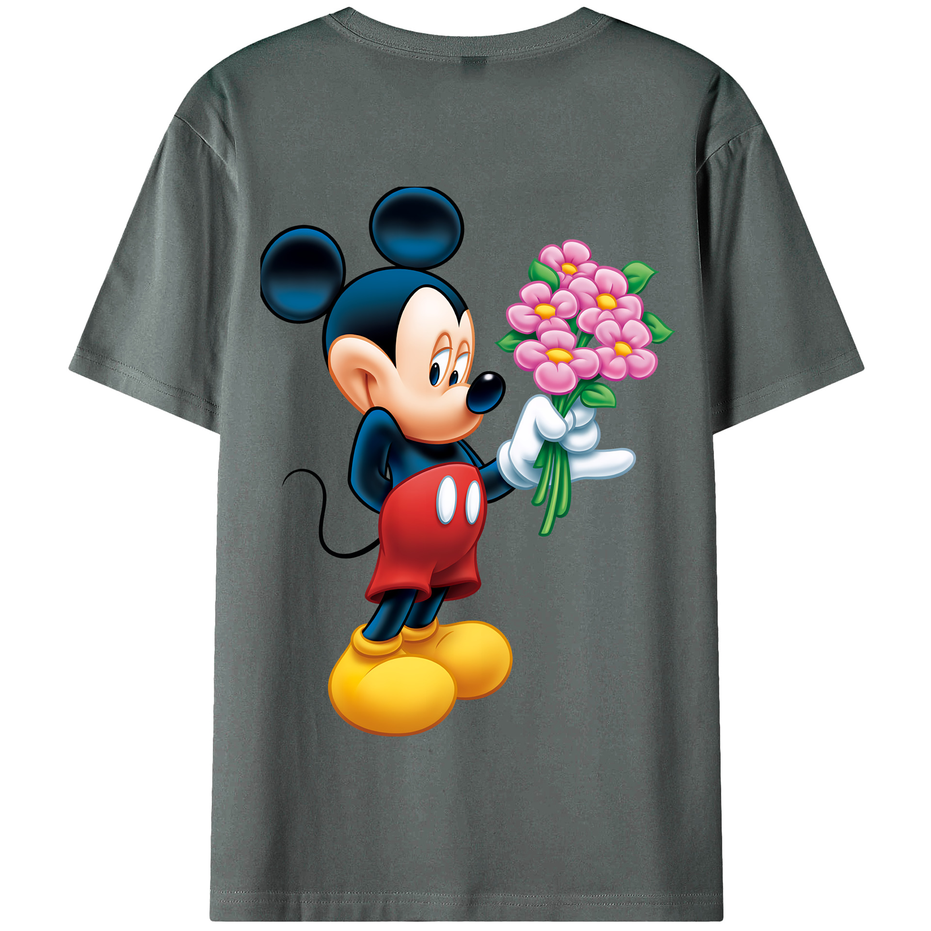 （画像用） ミッキーマウス Mickey Mouse 綿100％半袖Tシャツ（背面プリント）
